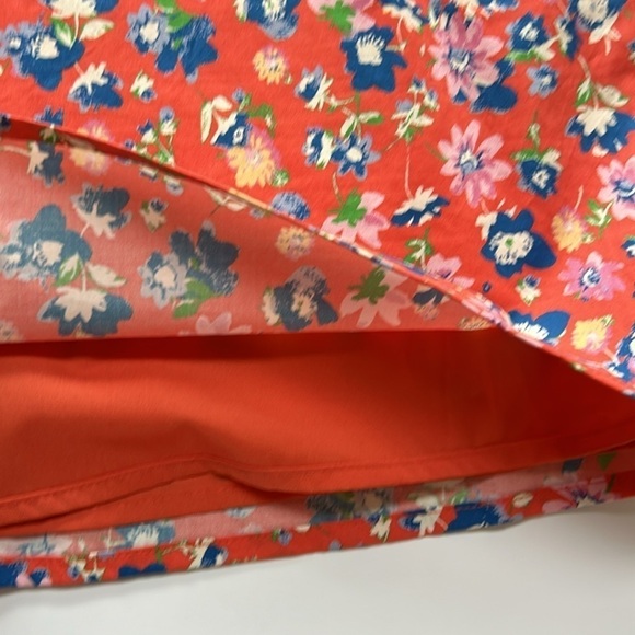 WAYF Red Floral Ditsy Print Puff Sleeve Milkmaid Mini Dress Medium - Picture 3 of 10